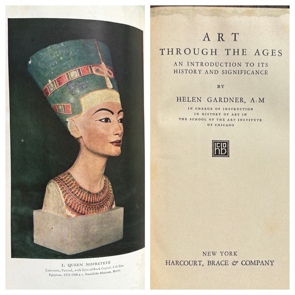 1926 Art Through the Ages Nefertiti Architecture Ancient Sculpture Knossos Italy